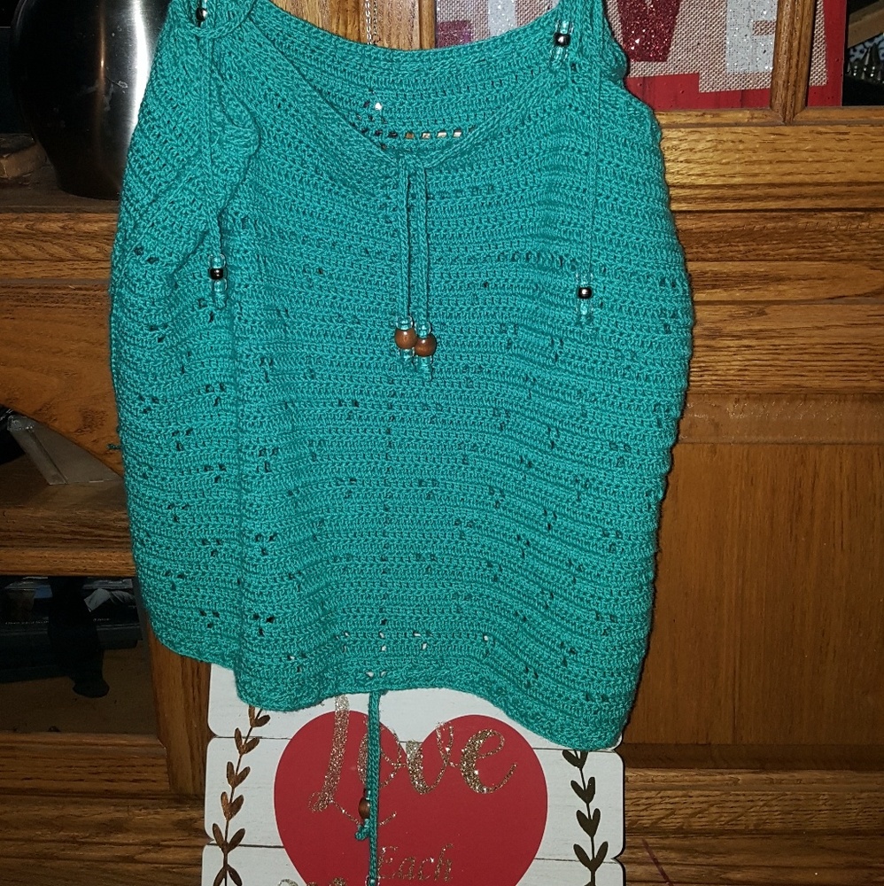 hand crocheted shirt by,sister earth